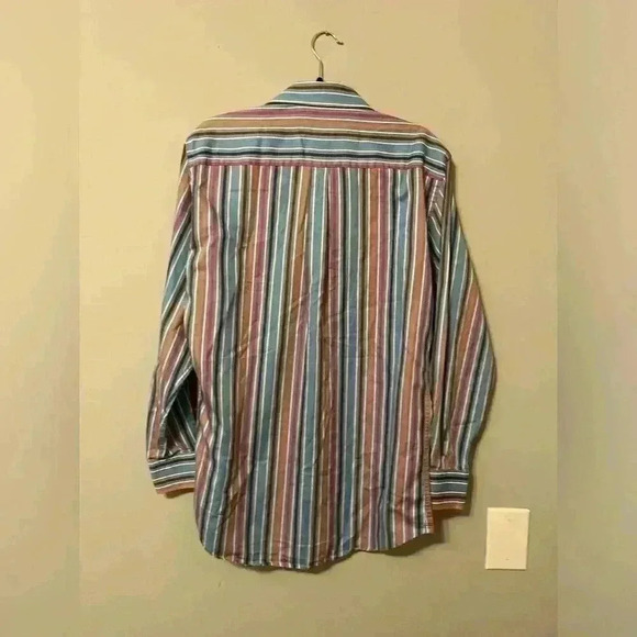 Peter Millar Striped 100% Cotton Button Down/Button Up Dress Shirt Size Medium - Picture 3 of 8